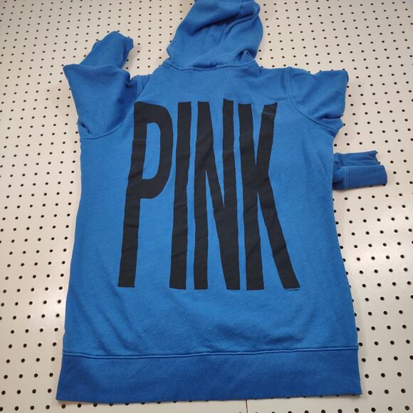 Victoria Secret PINK Oversized Hoodie, Zip Up, Size Medium, Blue in Color - Picture 6 of 9